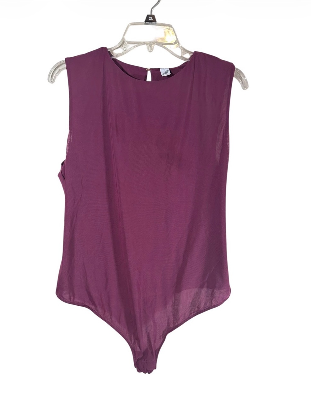 Parade Silky Mesh Luxe Sleeveless Bodysuit in Maroon red  Size 2XL